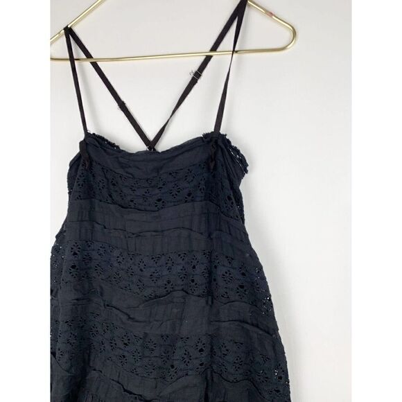 NEW FREE PEOPLE FP ONE Sz S SHAILEE CROCHET LACE GAUZE EMBROIDERED SLIP - Picture 6 of 10